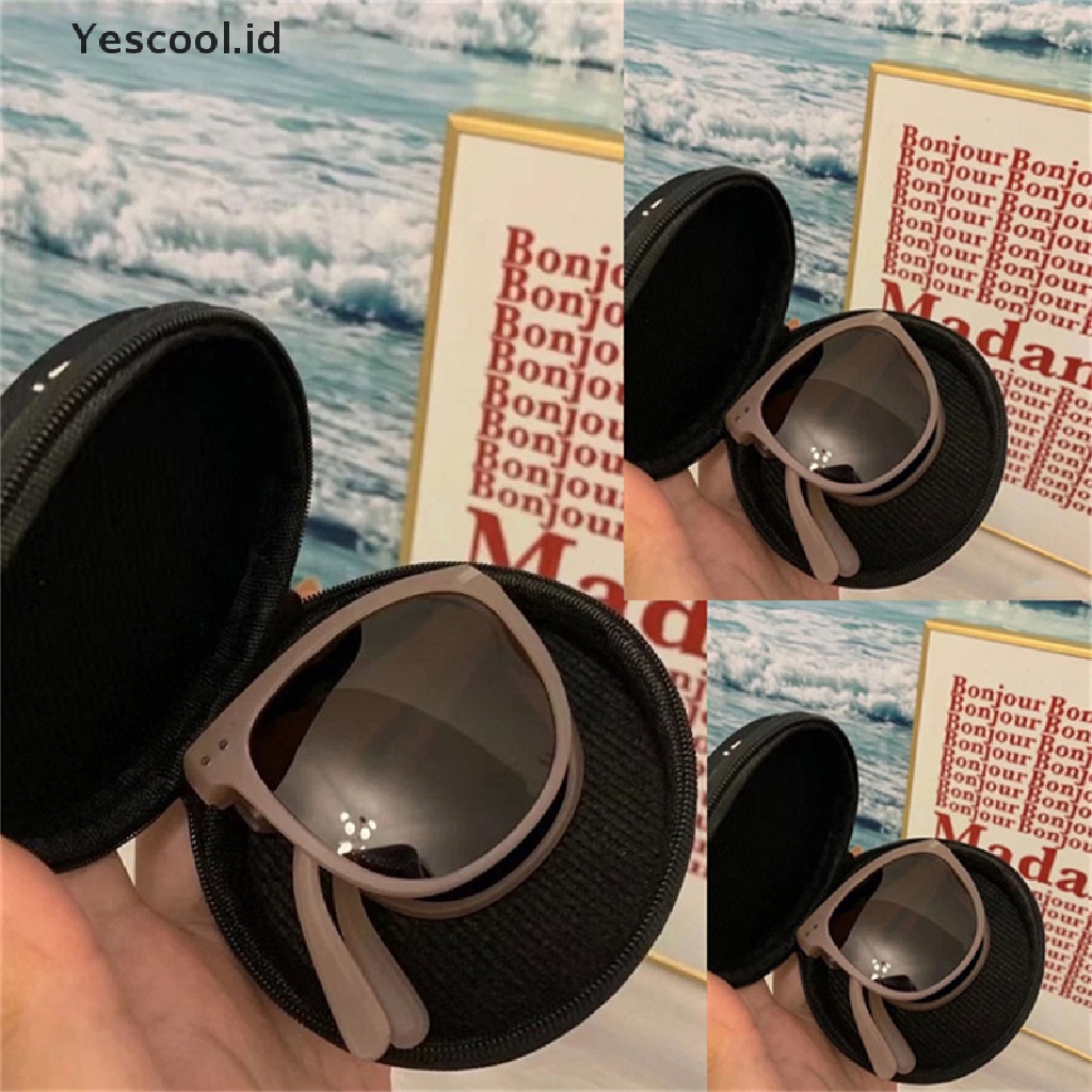 Kacamata Hitam Pelindung UV Model Lipat Gaya Retro Untuk Unisex