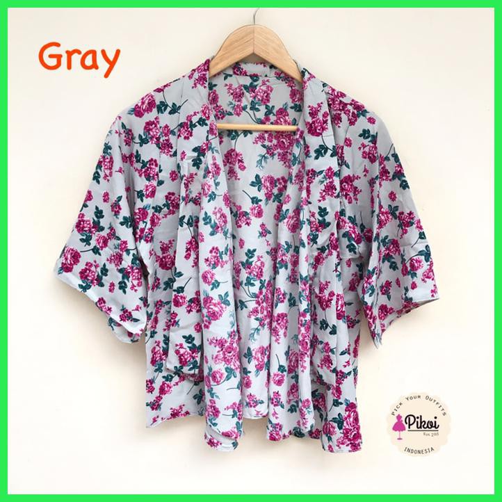 FLORAL OUTER / LUARAN BUNGA / CARDIGAN MOTIF MURAH / KIMONO IKAT BUNGA