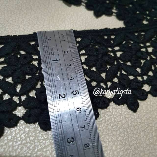 Renda Giper / Gyper Lebar 6.7 cm Kode 32904 - Hitam (15 Yard)