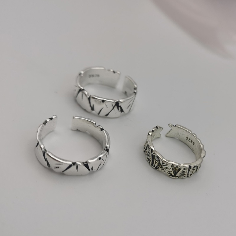 &lt; E2id &amp; &gt; Cincin Terbuka Adjustable Model Hati Mori Gaya Rock Retro Untuk Pria