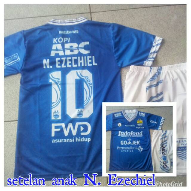 Setelan Anak Jersey Kids Persib Bandung Nama Ezechiel N Douassel 2019