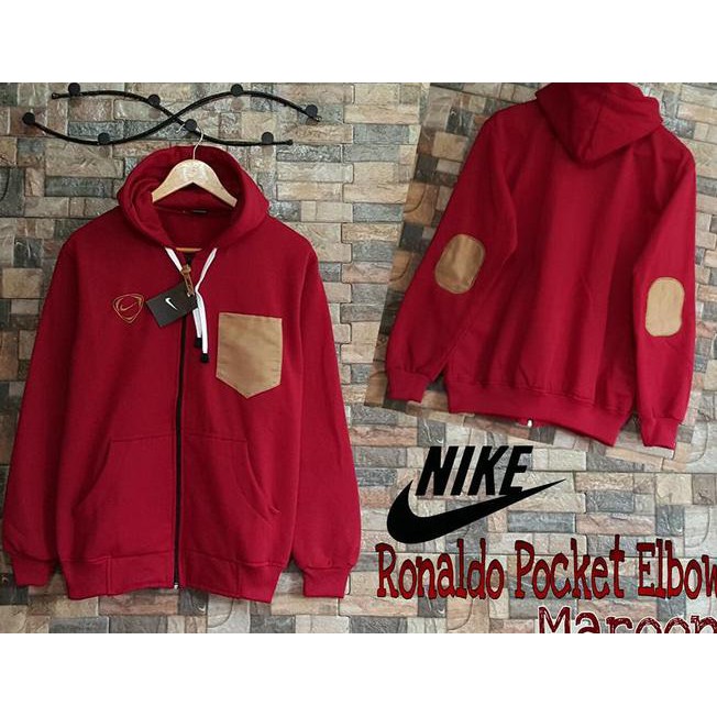 BLB JAKET NIKE RONALDO POCKET ELBOW MAROON KW