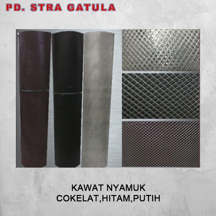Kawat Nyamuk Baja Putih,Cokelat,Hitam (Meteran)