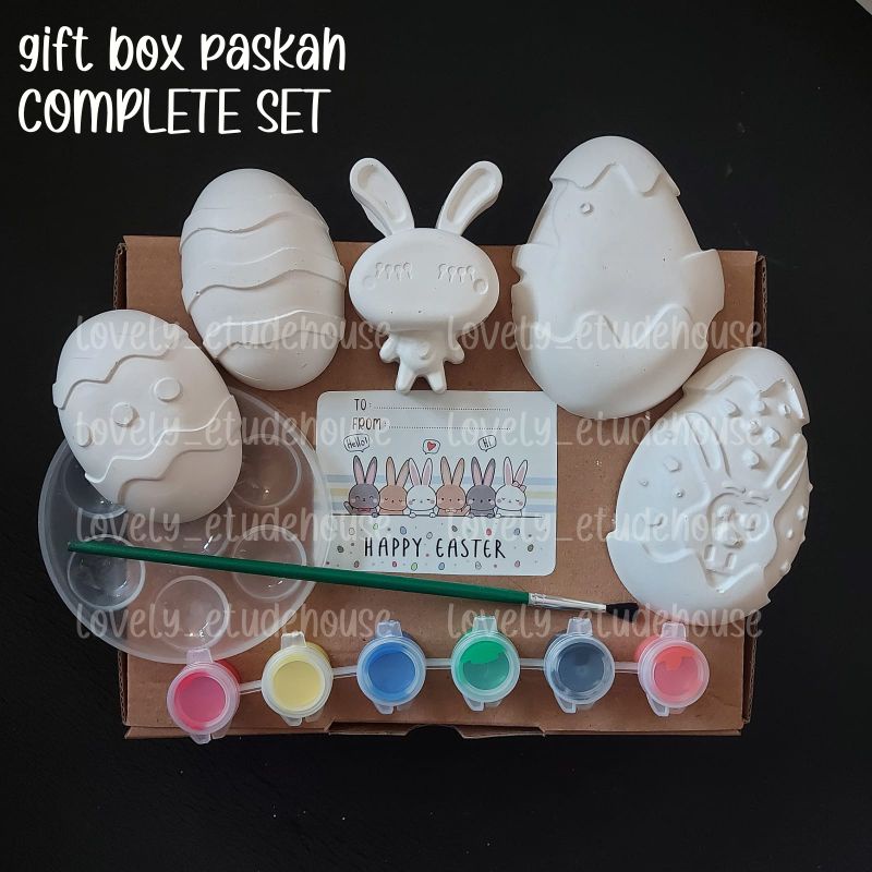 Mengecat patung gypsum tema paskah COMPLETE SET | souvenir paskah | hadiah paskah | goodie bag paska