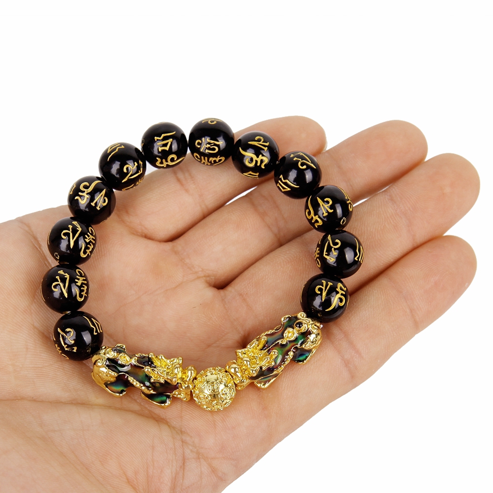 Gelang Manik-Manik Keberuntungan Warna Hitam Untuk Pria Dan Wanita