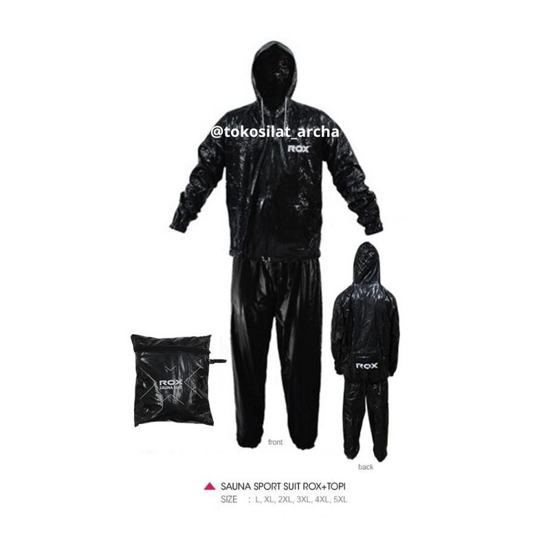 Jaket Sauna jumbo hitam/ Baju sauna Jaket  joging Sauna Suit Rox