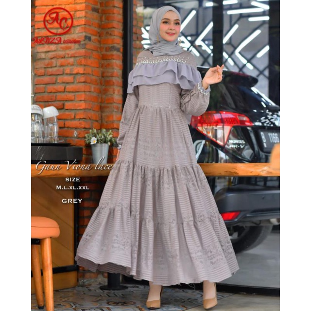 Gaun viola//gamis aldza //fashion muslim//gamis lebaran