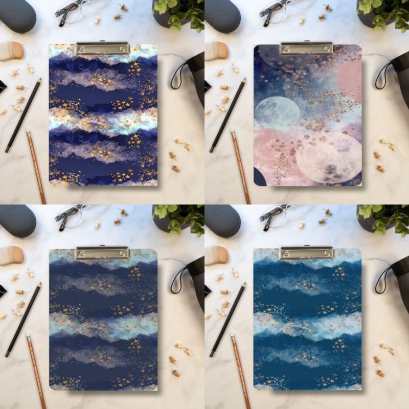 

clipboard papan jalan / papan ujian / papan Dada motif awan astetic