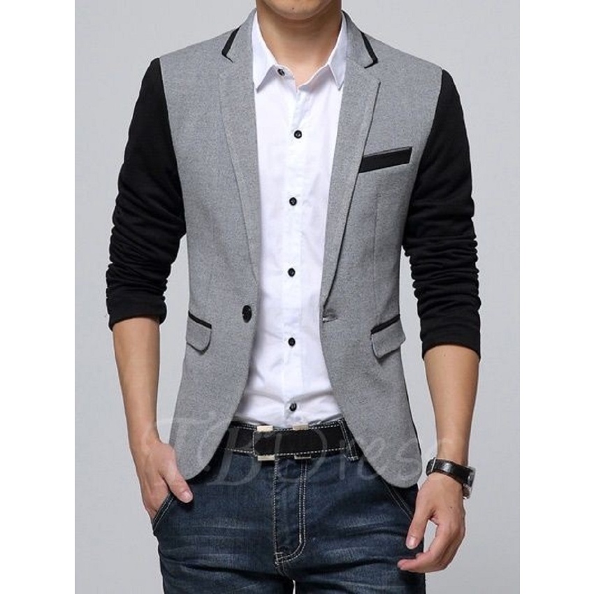 BLAZER HAIKI COMBI GREY SLIMFIT KOREAN STYLE ORIGINAL NIKAYU TWIST - BLAZER SLIMFIT KOMBINASI HAIKI PREMIUM HIGH TWIST ORIGINAL STYLE YOURMENS