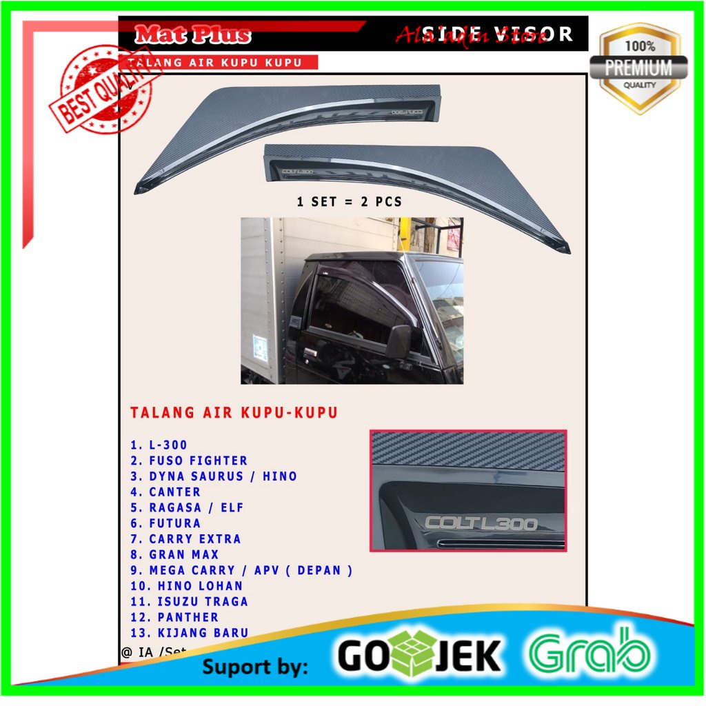 Talang Air Kupu-Kupu Model Carbon All Type Mobil