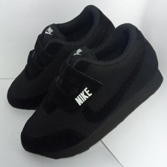 Sepatu nike anak sekolah hitam sneakers 24 37 tali putih kids tk sd smp perempuan laki ori  ..