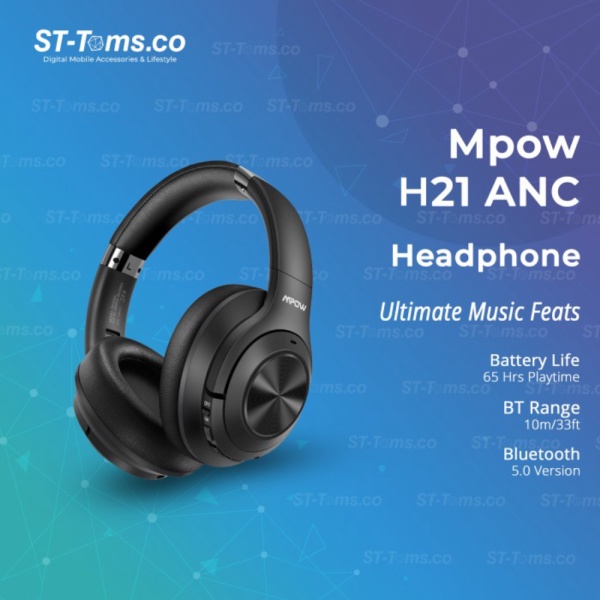 Unik Mpow H21 Hybrid Noice Cancelling Over Ear Bluetooth Headphones Diskon