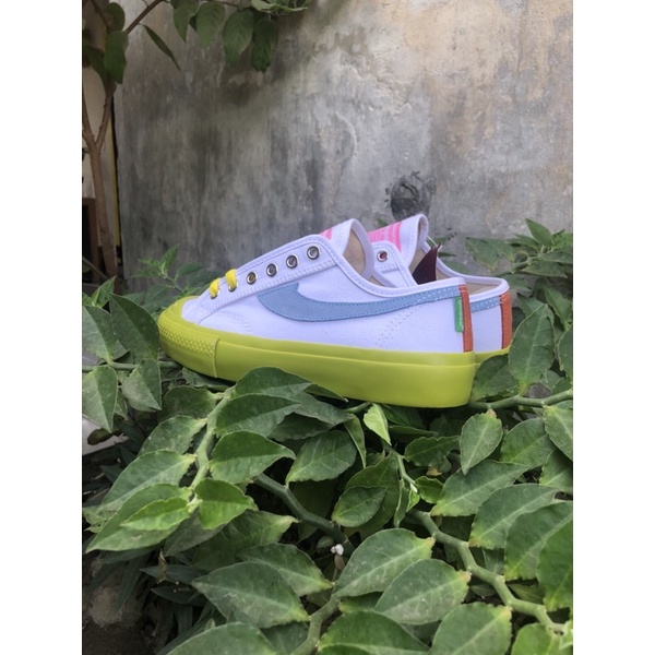 Sepatu Compass Gazelle Low Matcha White / Black white / Matcha blue