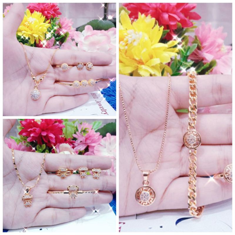 PSS 4 in 1 Set Kalung Anting Gelang Cincin Anak Kalung Liontin Anak