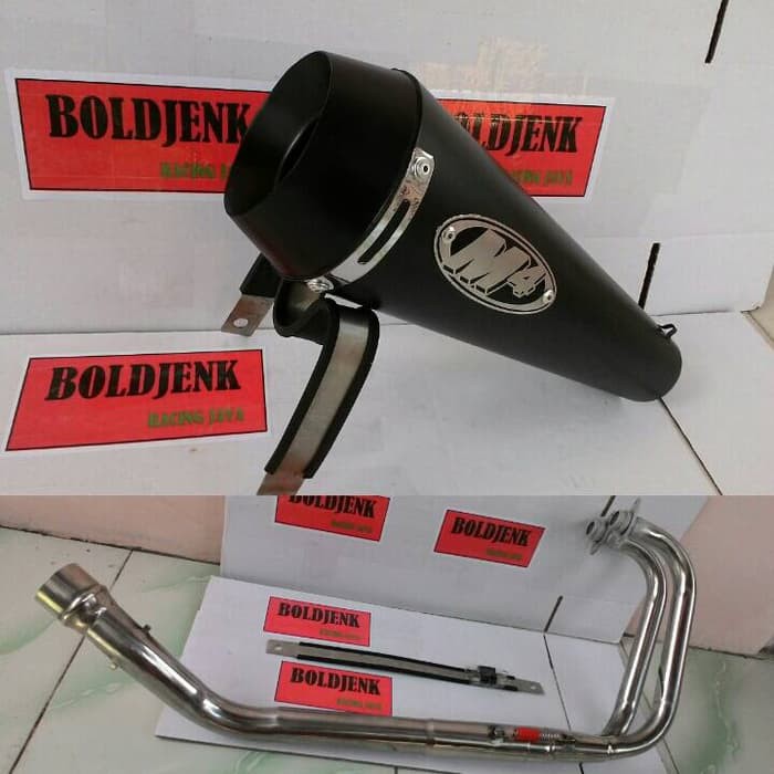 Knalpot M4 black doff fullset Ninja250/300/Z250 dll