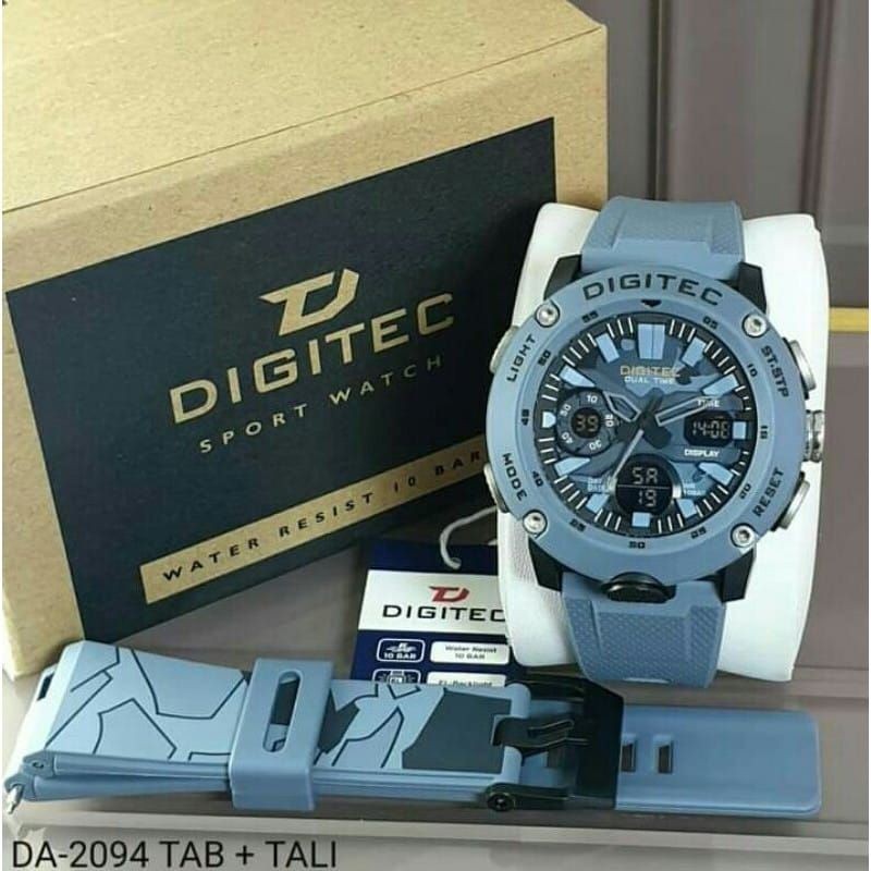 Jam tangan pria original anti air free bonus tali Digitec DG 3094 free bonus tali