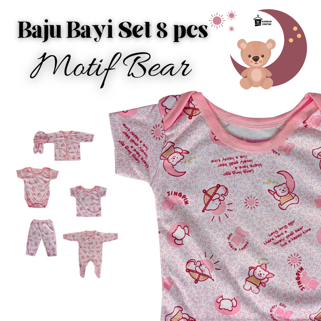 [ Handuk Centre ] Baju Bayi Set 8in1/ Pakaian Baby Set PREMIUM COTTON by DIXON || BB8