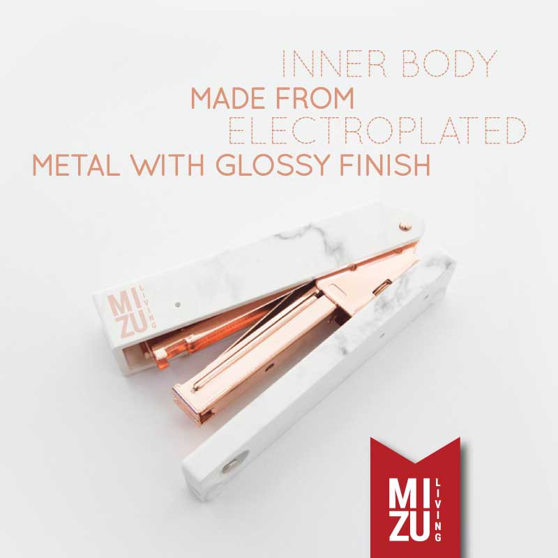 SUBLIMELY GOLDEN MARBLE Motif STAPLER no.16 Stepler Jekrekan Cekrekan Staples Marmer Emas-3