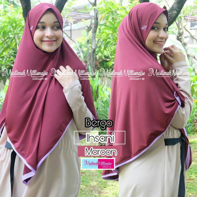 Bergo ihsani bahan jersey adem dan nyaman untuk di pakai