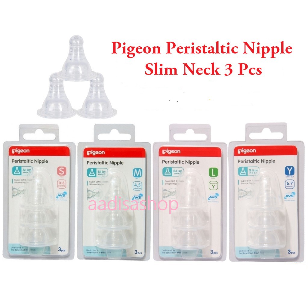 Pigeon Peristaltic Nipple Peristaltik Teat Dot Standart Neck Dot Slim Neck Isi 3