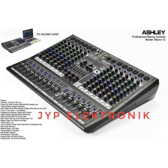 MIXER AUDIO ASHLEY MACRO 12 / MACRO12 ORIGINAL 12 CHANNEL