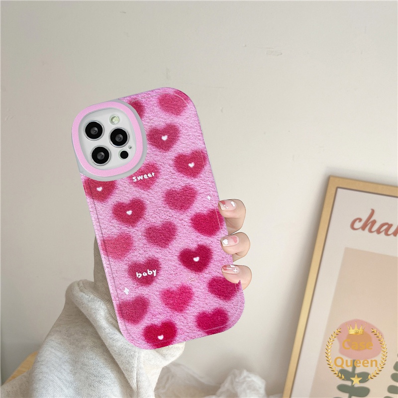 Soft Case Tpu Motif Hati Warna Merah Mawar Untuk IPhone 7 8 6 6s Plus 11 12 13 Pro Max XS X XR XS Max SE 2020