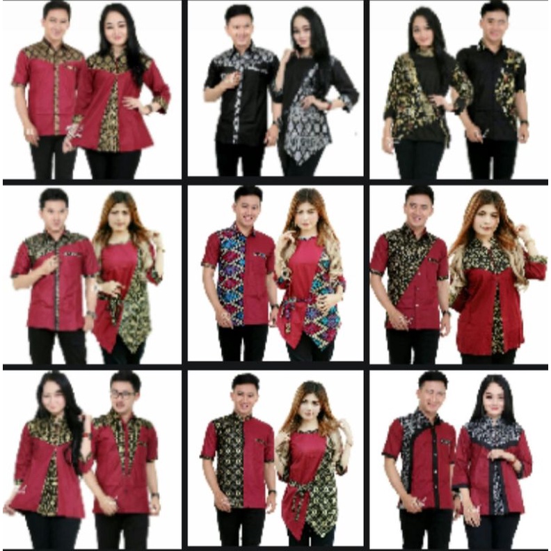 Atasan Batik Kombinasi Modern | Baju Kantor Kombinasi Batik | COUPLE BATIK KATUN PRADA | COUPLE MODE