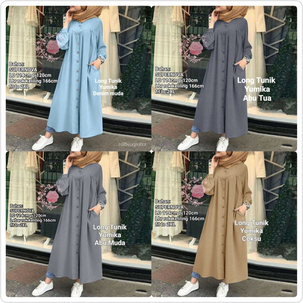 LONG TUNIK YUMIKA XXL / FASHION WANITA TERBARU TERLARIS / BAJU PESTA / ONDANGAN