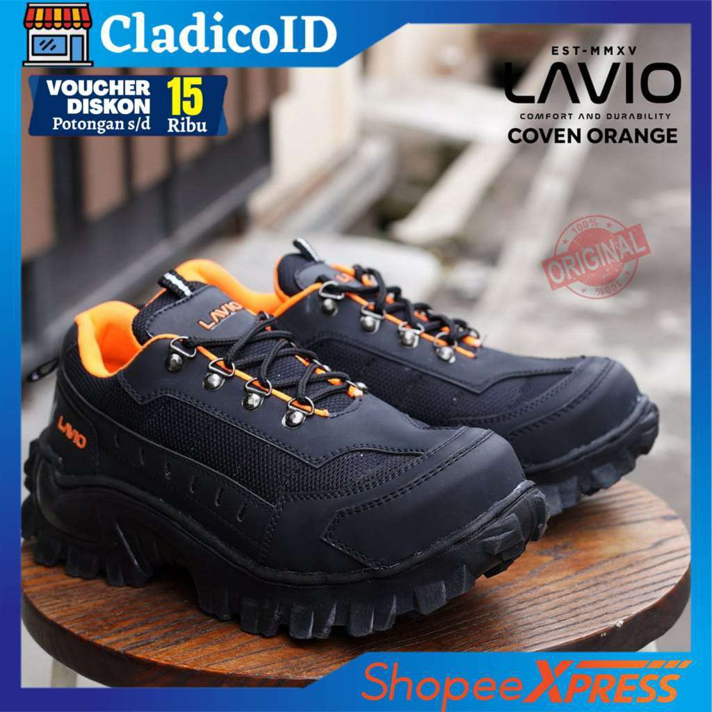 SEPATU SAFETY PRIA UJUNG BESI ORIGINAL KERJA LAPANGAN PROYEK OUTDOOR HIKING SEPTI SEFTY LAVIO COVEN