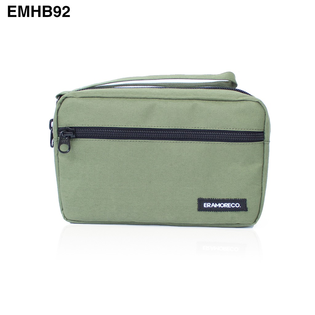 clutch pria unisex hand bag mini - hijau army EMHB92