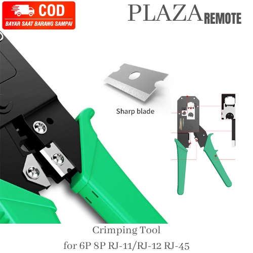 Crimping Tool Crimping Pliers Network Cable CrimpTool for 6P 8P RJ-11/RJ-12 RJ-45 DENGAN PENJEPIT