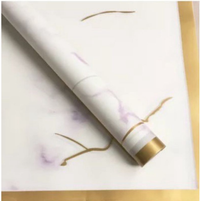 

florist flower wraping flower wrap buket uang buket bunga motif MARMER LIST EMAS MARBEL GOLD WATERPROOF