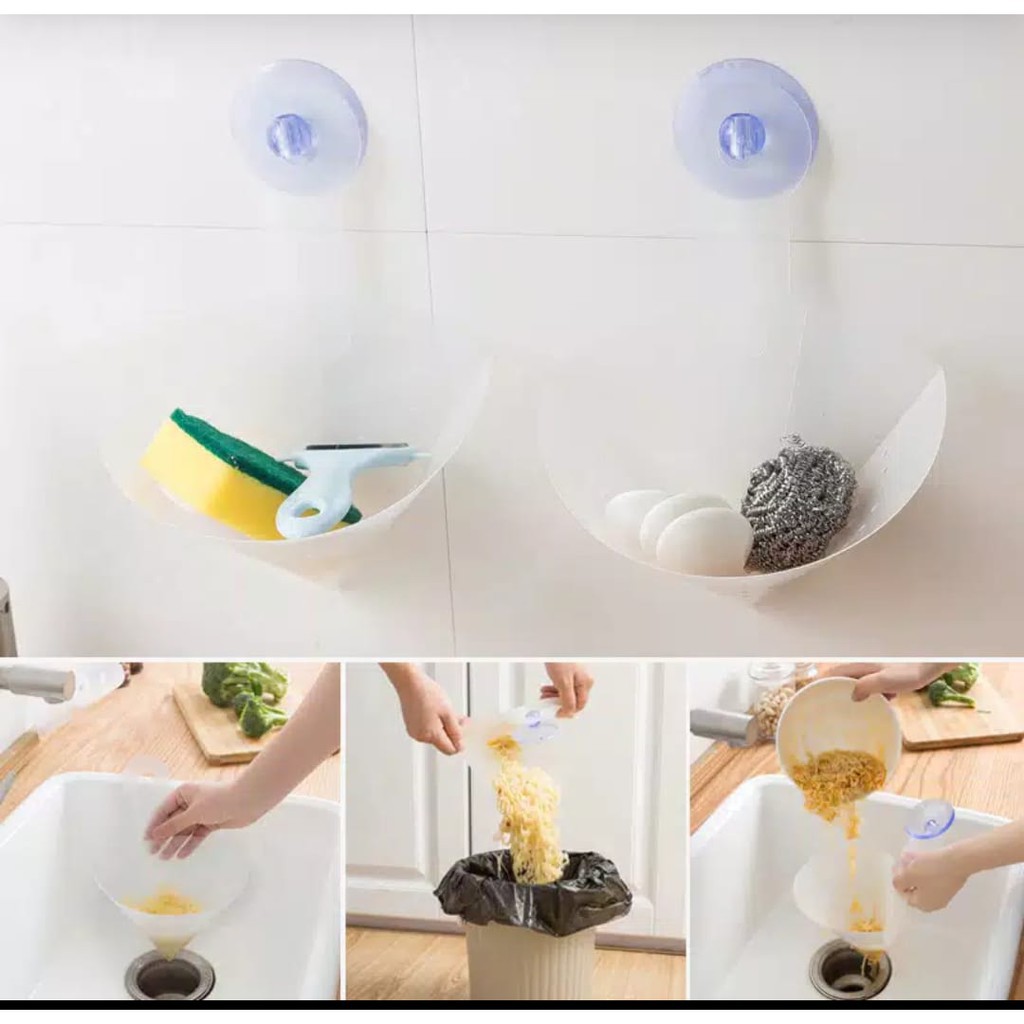 Kantong Sampah Filter Sisa Makanan Anti Mampet Sink Drain Suction Cup - Saringan Sampah Wastafel Cuci Piring Gantung Saringan Sampah Dapur Cuci Serbaguna Corong Cuci Piring