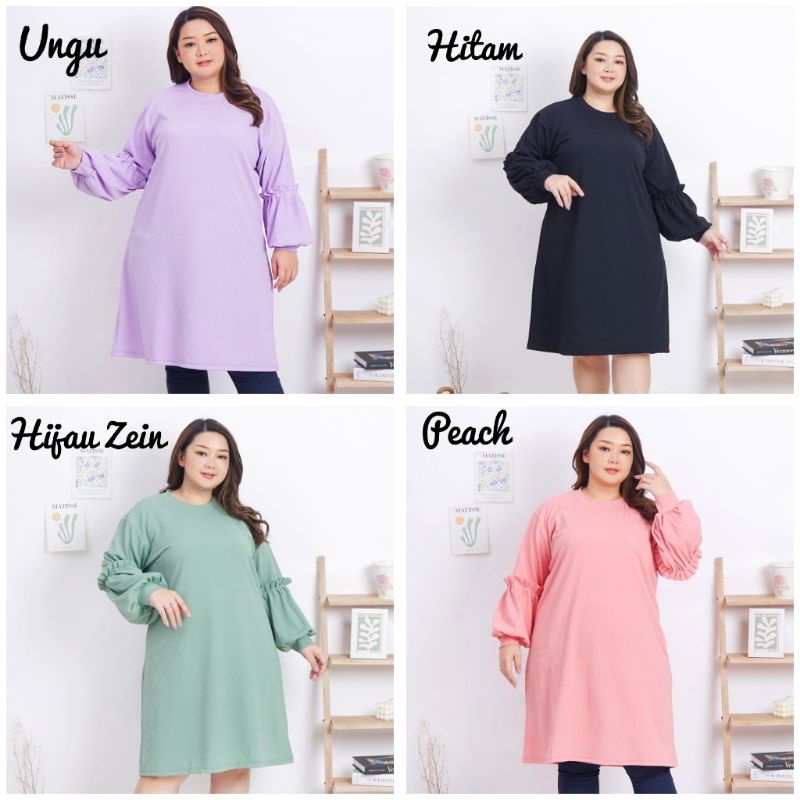 XXXXL 4XL 4L BIGSIZE DRESS RAJUT DRESS JUMBO KNIT DRESS LENGAN PANJANG