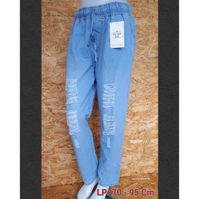 Celana Begi Riped / Baggy Jeans Ripped ( Boyfriend Ripped / Sobek Tidak Tembus )