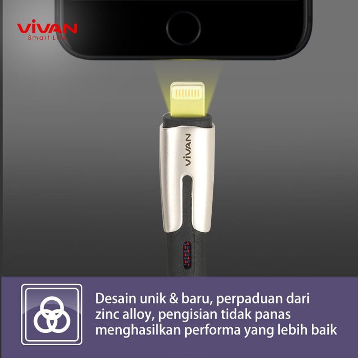 Kabel Data Vivan BTK-L Lightning High Elastic Fast Charging Cable Data For iPhone - Garansi Resmi