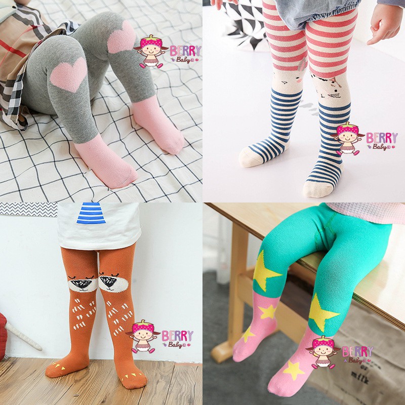 YooBerry Celana Panjang Bayi Legging Tutup Kaki Antislip Turqoise Cat Berry Mart