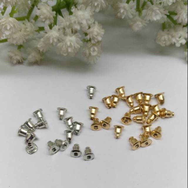 Stopper. Penahan anting.penutup giwang tusuk. Tutup mutiara tuspin
