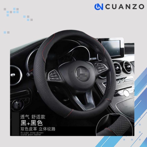 Cover Stir Mobil Bahan Kulit 38CM / Cover Sarung Pelindung Penutup Stir Setir Steer Mobil Avanza Mobilio Brio Ayla Agna Rush Sigra Calya Avanza New Rush Apv Canter Datsun Ertiga Expander Fortuner Futura Grand Max Honda Jaz Innova Kijang Terios Panther