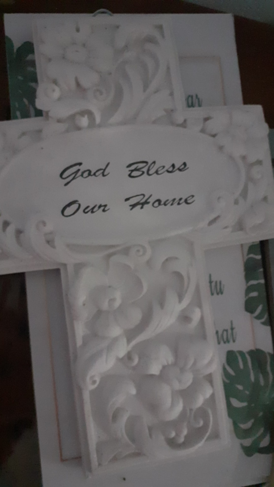 Pajangan Salib Dinding God Bless Our Home Jesus Kristen