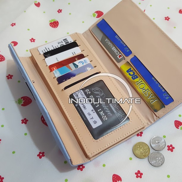 Dompet Wanita JDB-13003 Dompet Cewek / Cewe Kartu ATM Panjang Lipat Kulit Import Murah Lucu