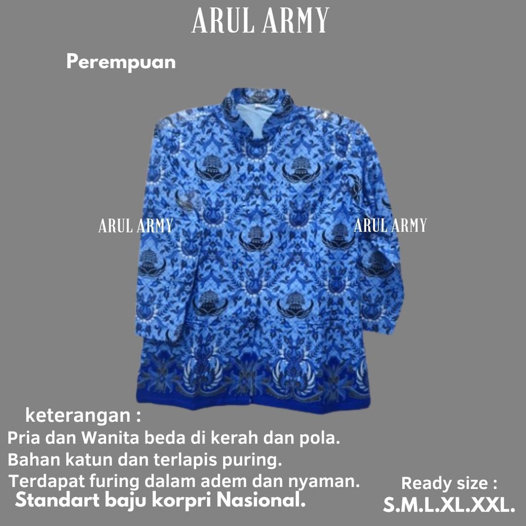 Baju Kemeja Batik Korpri Seragam Pns Guru Cpns Kantor Upacara Standart Nasional Murah Bandung Shopee Indonesia