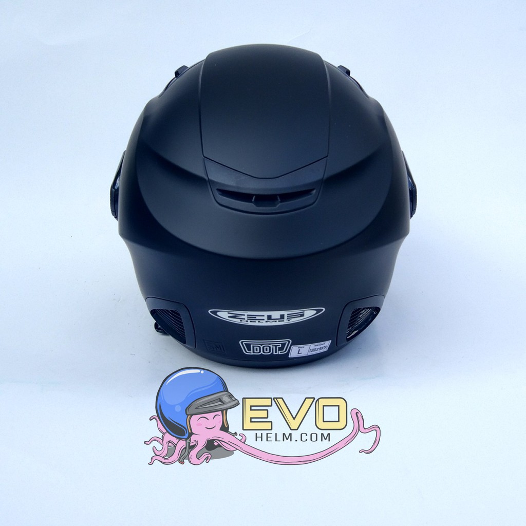 ZEUS ZS611 SOLID MATT BLACK ORIGINAL - HELM ZEUS HALFFACE ZEUS611 BLACKDOFF HITAM DOFF