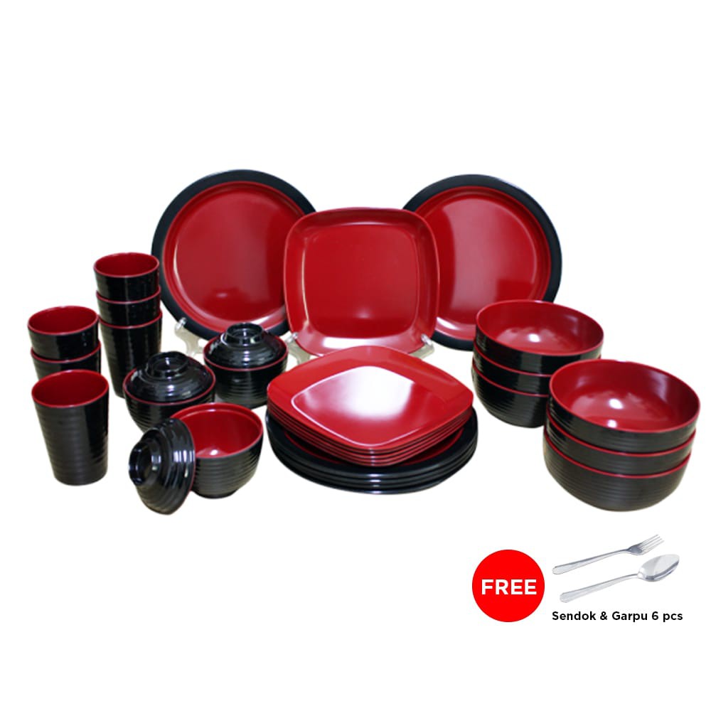 Set Melamin set Golden Dragon paket rainbow perlengkapan makan dapur gelas piring mangkok