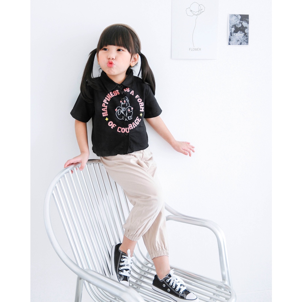 BUNNY CROP TOP | Kemeja Anak Motif | Atasan Anak | Top Anak Perempuan | Kemeja Sablon Anak