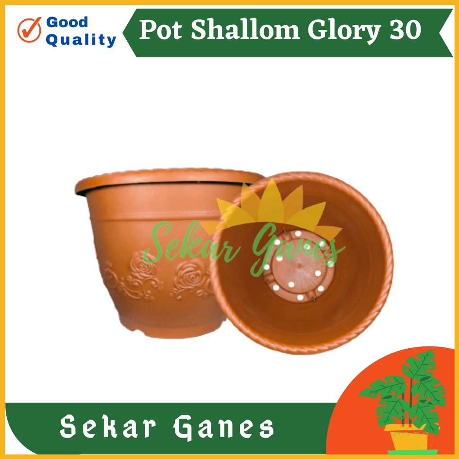 Sekarganes Pot Shallom Glory 30 Merah Bata Coklat  Pot Glory Kotak Ukuran 30 35 Cm Motif Bunga Timbul Pot Bunga Besar Murah Tebal Bagus