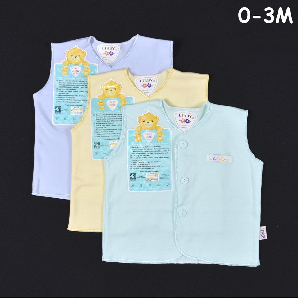 3pcs /4pcs ATASAN / Baju Pendek Polos Newborn Libby (baju tangan pendek) CBKS