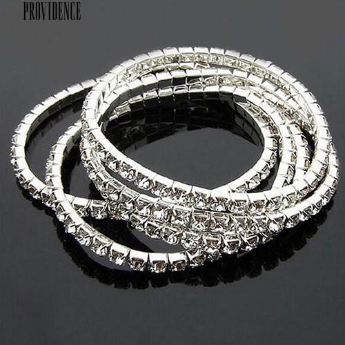 Perak Disepuh Crystal Berlian Imitasi Bangle Cuff Bracelet