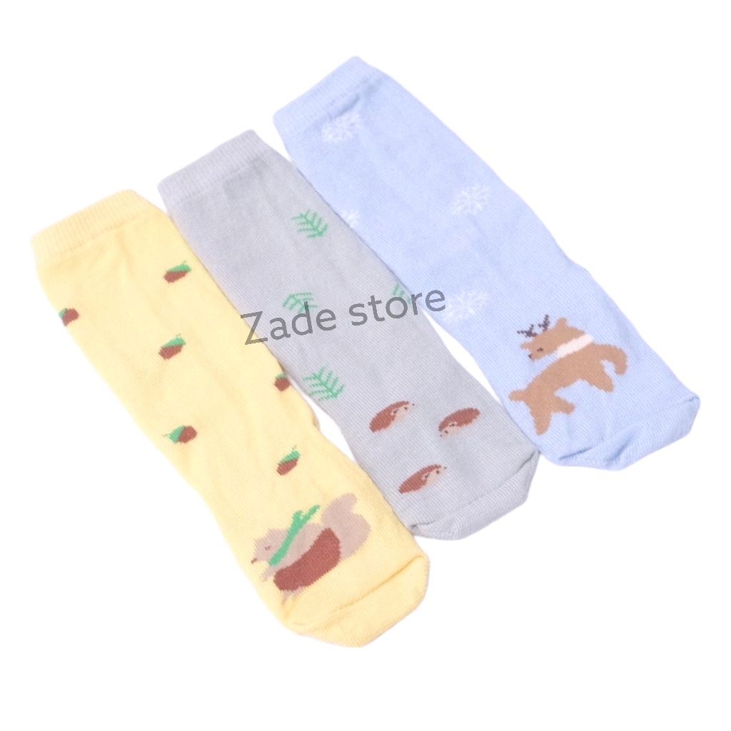 Kaos kaki panjang bayi Isi 3 set SNI Winteku PREMIUM non-slip kaus kaki anak selutut panjang  alas kaki baby long socks motif laki-laki Perempuan murah grosir KKW-022