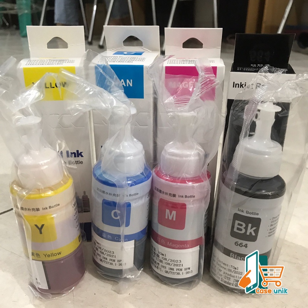 REFILL TINTA INK INKJET ISI ULANG PRINTER EPSON L100 L101 L110 L200 L210 L211 L300 L301 L303 L350 L351 L355 L455 L550 L551 L555 L558 L800 L801 70 ML CS3494